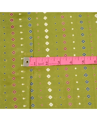 Sanskriti Vintage Sarees From India Green Blend Silk Printed Floral Craft Fabric, PR-62812-Green-Blend Silk-2