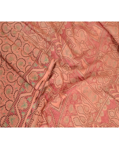Sanskriti Vintage Sarees Indian Pink Pure Silk Printed Sari Soft Craft Fabric, PR-62909-Pink-Pure Silk-1