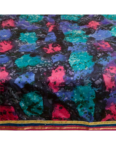 Sanskriti Vintage Sarees Multi Artificial Silk Printed Sari Soft Craft Fabric, PR-62960-Multi-Art Silk-3