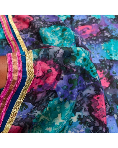 Sanskriti Vintage Sarees Multi Artificial Silk Printed Sari Soft Craft Fabric, PR-62960-Multi-Art Silk-5