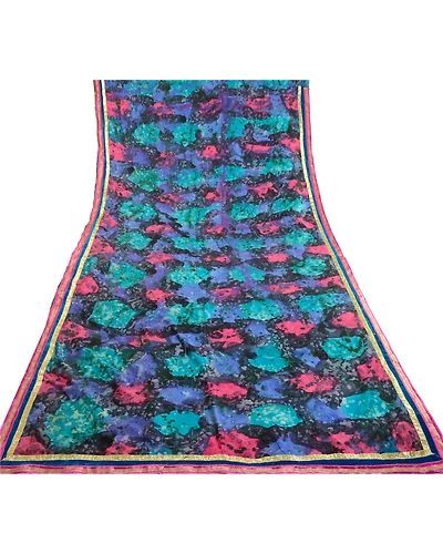 Sanskriti Vintage Sarees Multi Artificial Silk Printed Sari Soft Craft Fabric, PR-62960-Multi-Art Silk-7