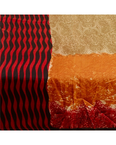 Sanskriti Vintage Sarees Multi Indian Pure Silk Printed Sari Soft Craft Fabric, PR-62964-Multi-Pure Silk-3