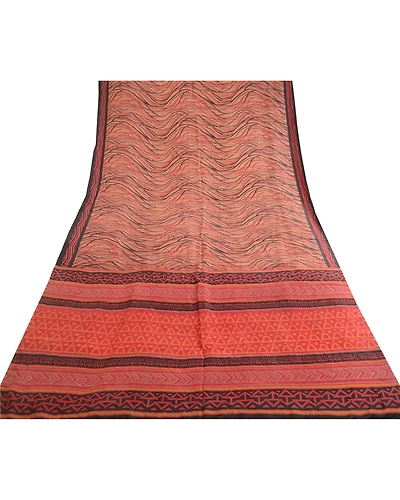 Sanskriti Vintage Sarees From India Multi Pure Silk Printed Sari Craft Fabric, PR-62967-Multi-Pure Silk-7