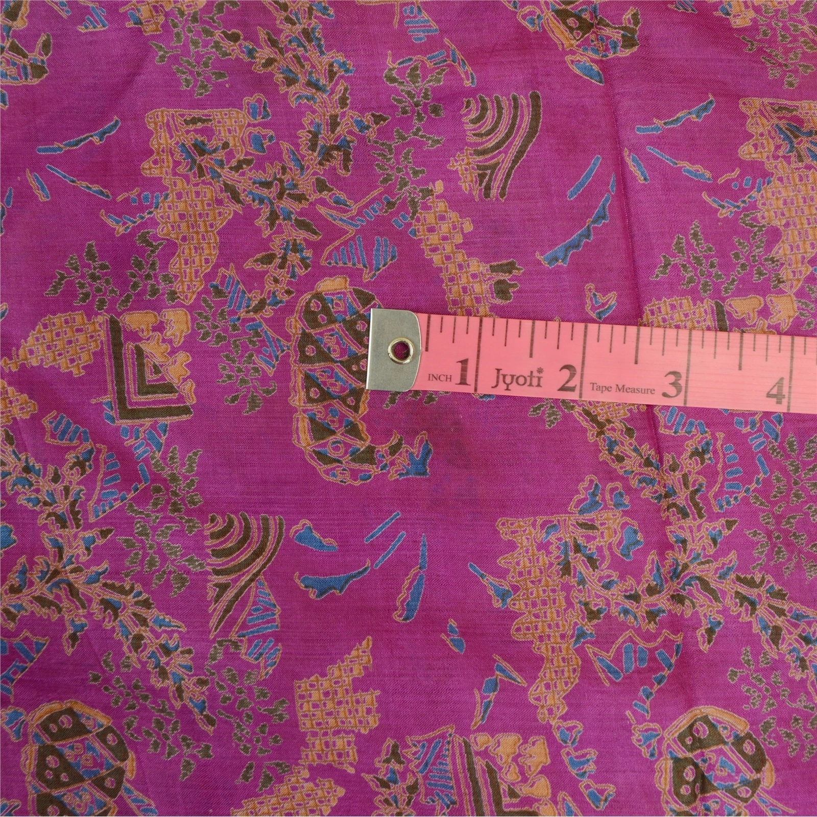 Sanskriti Vintage Sarees Purple Printed Pure Silk Sari Floral Soft Craft Fabric, PR-62983-Purple-Pure Silk-1