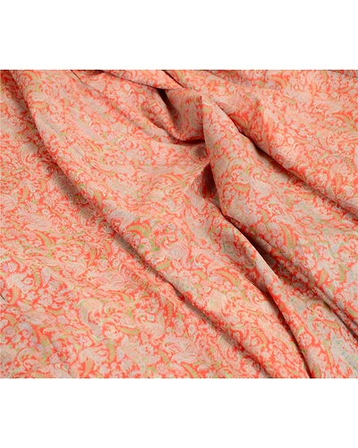 Sanskriti Vintage Sarees From India Red Pure Silk Printed Sari 5Yd Craft Fabric, PR-63285-Red-Pure Silk-1