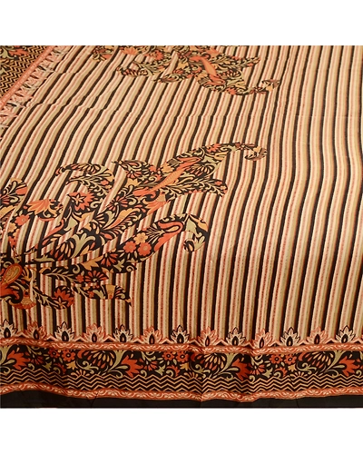 Sanskriti Vintage Sarees Multi Pure Silk Printed Sari Floral Soft Craft Fabric, PR-63344-Multi-Pure Silk-3