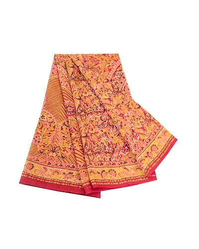 Sanskriti Vintage Sarees Red 100% Pure Silk Printed Sari 5Yd Soft Craft Fabric, PR-63366-Red-Pure Silk-7