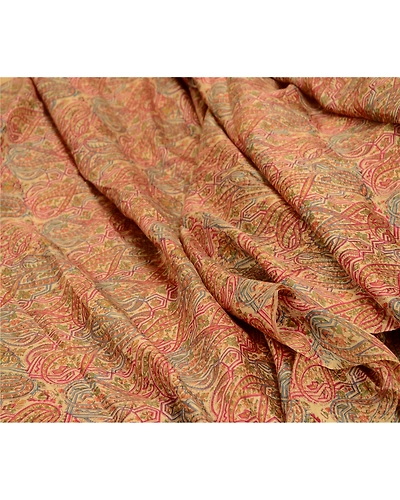 Sanskriti Vintage Sarees Multi From India Pure Silk Printed Sari Craft Fabric, PR-63384-Multi-Pure Silk-1
