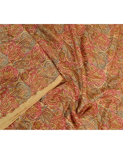 Sanskriti Vintage Sarees Multi From India Pure Silk Printed Sari Craft Fabric, PR-63384-Multi-Pure Silk-2