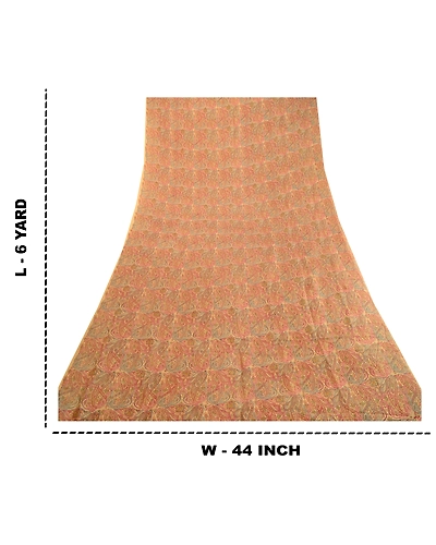 Sanskriti Vintage Sarees Multi From India Pure Silk Printed Sari Craft Fabric, PR-63384-Multi-Pure Silk-9