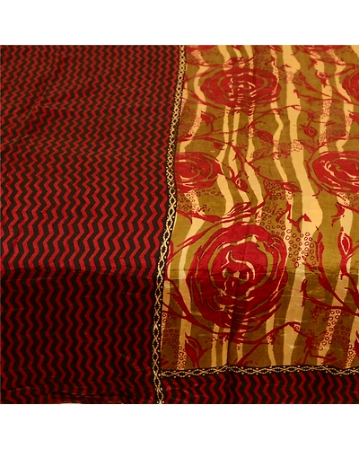 Sanskriti Vintage Sarees Indian Green Printed Pure Silk Sari Soft Craft Fabric, PR-63398-Green-Pure Silk-3