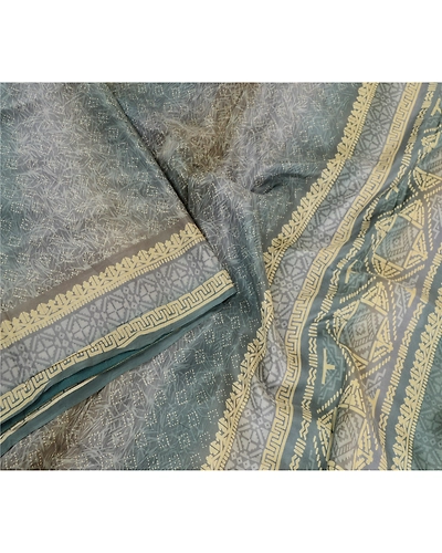 Sanskriti Vintage Sarees Multi 100% Pure Silk Printed Sari Floral Craft Fabric, PR-63437-Multi-Pure Silk-1