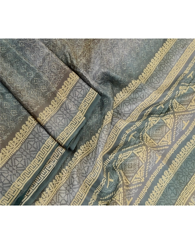 Sanskriti Vintage Sarees Multi 100% Pure Silk Printed Sari Floral Craft Fabric, PR-63437-Multi-Pure Silk-2