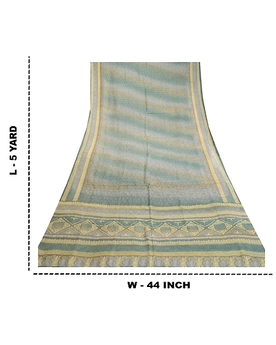 Sanskriti Vintage Sarees Multi 100% Pure Silk Printed Sari Floral Craft Fabric, PR-63437-Multi-Pure Silk-8