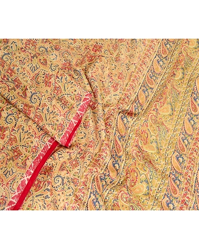 Sanskriti Vintage Sarees Multi Indian Pure Silk Printed Sari Floral Craft Fabric, PR-63484-Multi-Pure Silk-2