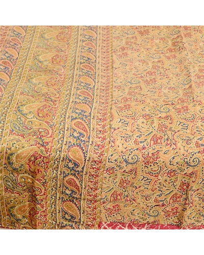 Sanskriti Vintage Sarees Multi Indian Pure Silk Printed Sari Floral Craft Fabric, PR-63484-Multi-Pure Silk-3