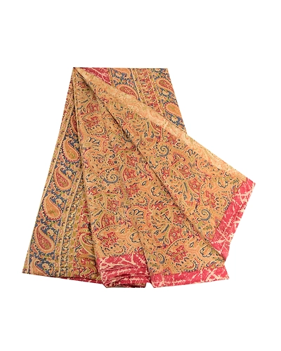 Sanskriti Vintage Sarees Multi Indian Pure Silk Printed Sari Floral Craft Fabric, PR-63484-Multi-Pure Silk-6
