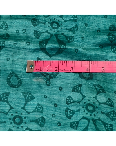 Sanskriti Vintage Sarees Green 100% Pure Silk Printed Sari Craft 5 Yard Fabric, PR-63546-Shade Of Green-Pure Silk-1