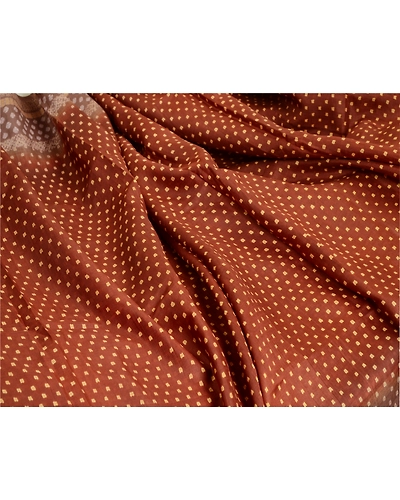 Sanskriti Vintage Sarees Coffee-Brown Indian Pure Silk Printed Sari Craft Fabric, PR-63559-Coffee-Brown-Pure Silk-1