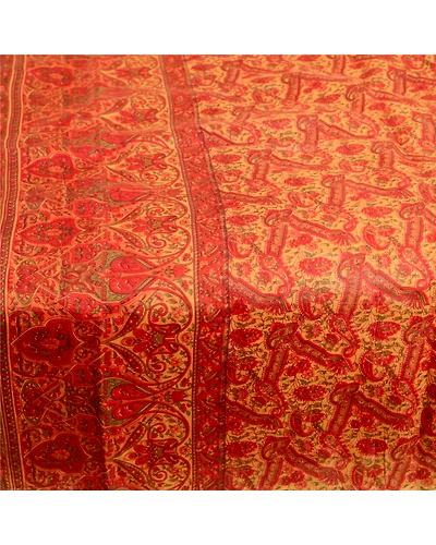 Sanskriti Vintage Sarees Indian Yellow Pure Silk Printed Sari Soft Craft Fabric, PR-63569-Yellow-Pure Silk-3