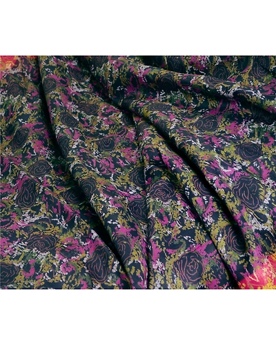 Sanskriti Vintage Sarees Blue Indian Pure Silk Printed Sari Floral Craft Fabric, PR-63579-Blue-Pure Silk-1