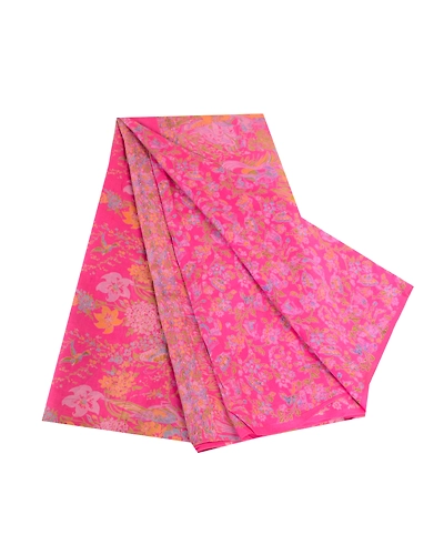 Sanskriti Vintage Sarees Pink Indian Printed Pure Silk Sari Floral Craft Fabric, PR-63623-Pink-Pure Silk-6