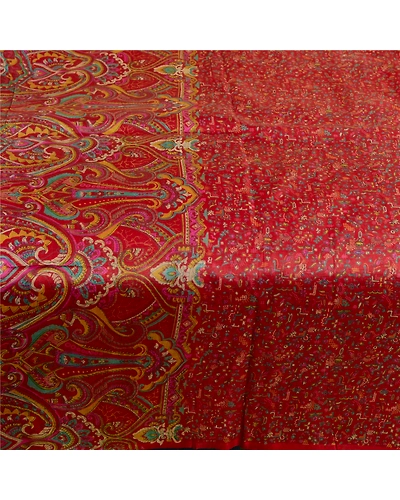 Sanskriti Vintage Sarees Indian Dark Red Pure Silk Printed Sari 5Yd Craft Fabric, PR-63653-Dark Red-Pure Silk-3