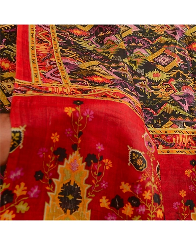 Sanskriti Vintage Sarees Black Pure Silk Printed Sari Soft Floral Craft Fabric, PR-63669-Black-Pure Silk-5