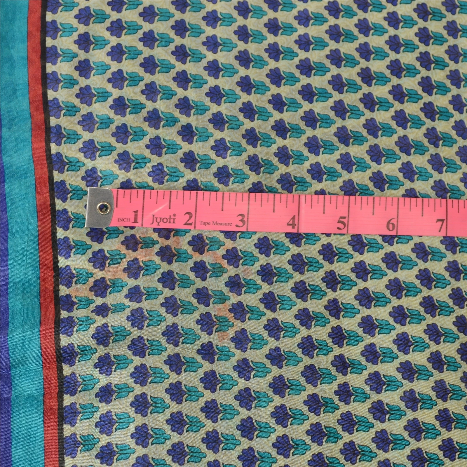 Sanskriti Vintage Sarees From India Blue Printed Pure Silk Sari 5Yd Craft Fabric, PR-63710-Blue-Pure Silk-1