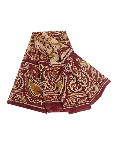 Sanskriti Vintage Sarees Purple From India Printed Pure Silk Sari Craft Fabric, PR-63721-Purple-Pure Silk-7