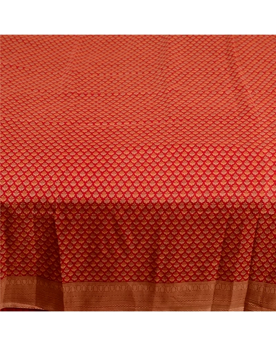 Sanskriti Vintage Sarees Dark Red Indian Printed Pure Silk Sari 5Yd Craft Fabric, PR-63726-Dark Red-Pure Silk-3