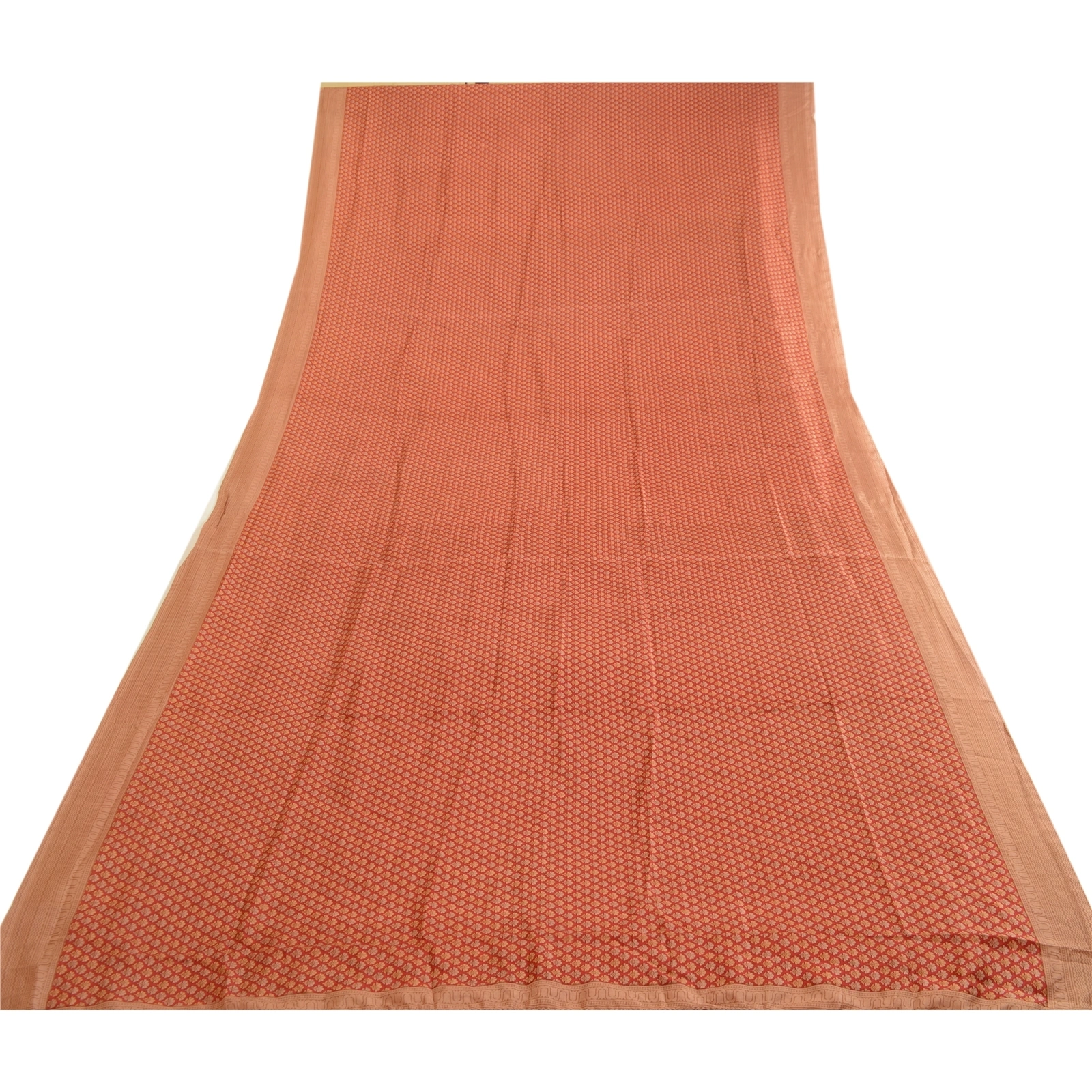 Sanskriti Vintage Sarees Dark Red Indian Printed Pure Silk Sari 5Yd Craft Fabric, PR-63726-Dark Red-Pure Silk-7