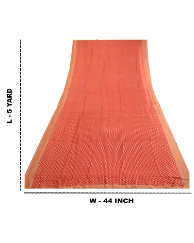 Sanskriti Vintage Sarees Dark Red Indian Printed Pure Silk Sari 5Yd Craft Fabric, PR-63726-Dark Red-Pure Silk-8