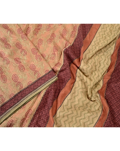 Sanskriti Vintage Sarees Indian Multi Printed Pure Silk Sari Soft Craft Fabric, PR-63765-Multi-Pure Silk-1