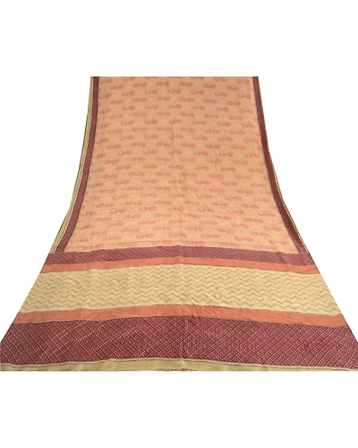 Sanskriti Vintage Sarees Indian Multi Printed Pure Silk Sari Soft Craft Fabric, PR-63765-Multi-Pure Silk-7