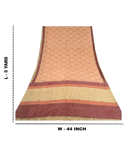 Sanskriti Vintage Sarees Indian Multi Printed Pure Silk Sari Soft Craft Fabric, PR-63765-Multi-Pure Silk-8