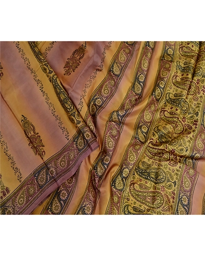 Sanskriti Vintage Sarees Purple Indian Printed Pure Silk Sari 5Yd Craft Fabric, PR-63788-Purple-Pure Silk-2