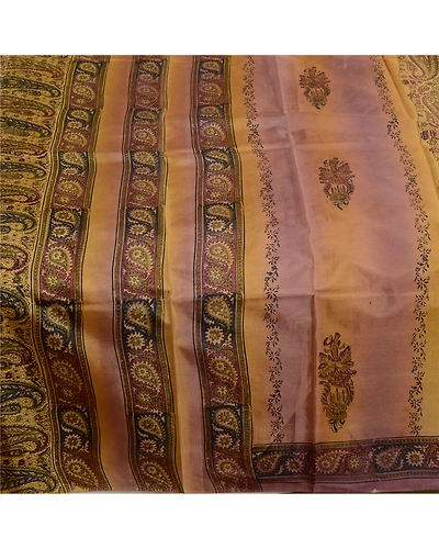 Sanskriti Vintage Sarees Purple Indian Printed Pure Silk Sari 5Yd Craft Fabric, PR-63788-Purple-Pure Silk-4