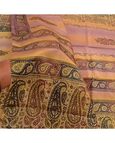 Sanskriti Vintage Sarees Purple Indian Printed Pure Silk Sari 5Yd Craft Fabric, PR-63788-Purple-Pure Silk-6