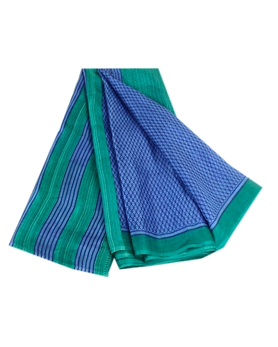 Sanskriti Vintage Sarees From India Blue Pure Silk Printed Sari 5Yd Craft Fabric, PR-63797-Blue-Pure Silk-6