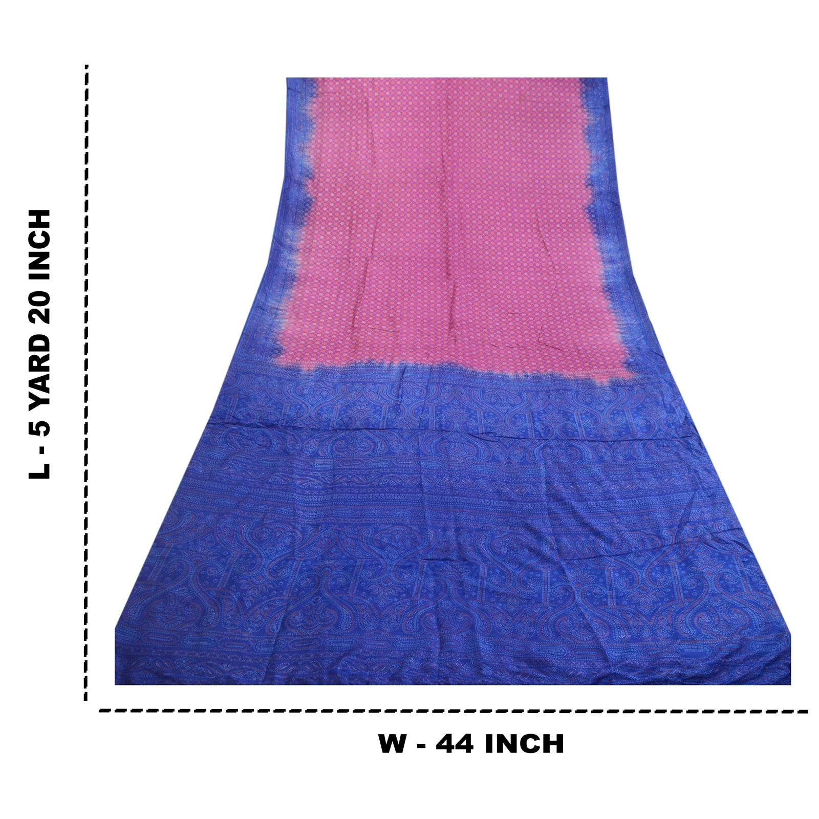 Sanskriti Vintage Sarees Purple Pure Silk Bandhani Printed Sari 5Yd Craft Fabric, PR-63825-Purple-Pure Silk-10