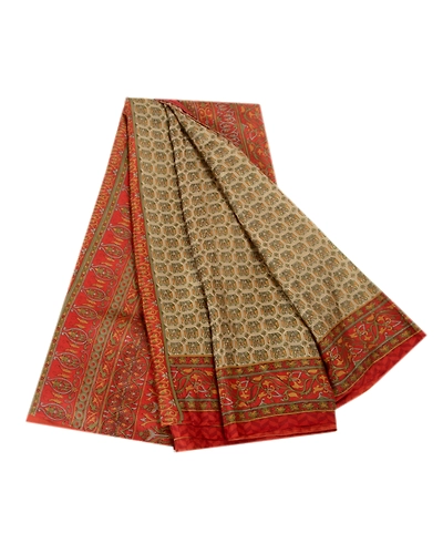 Sanskriti Vintage Sarees From India Green Printed Pure Silk Sari Craft Fabric, PR-63899-Green-Pure Silk-6
