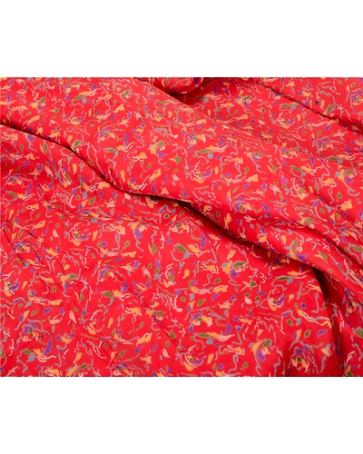 Sanskriti Vintage Sarees From Indian Red Printed Pure Silk Sari 5Yd Craft Fabric, PR-63903-Red-Pure Silk-6