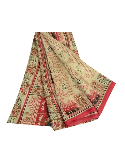 Sanskriti Vintage Sarees Pastel-Green Pure Silk Printed Sari Soft Craft Fabric, PR-63924-Pastel-Green-Pure Silk-6