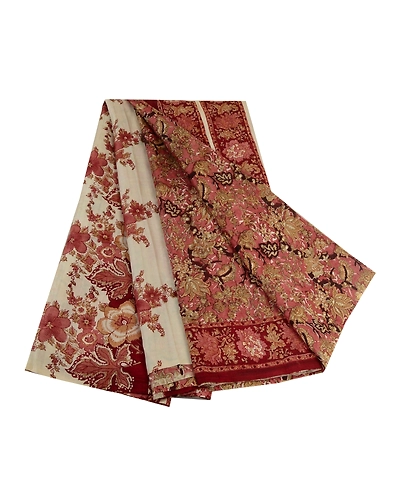Sanskriti Vintage Sarees Red Indian 100% Pure Silk Printed Sari 5Yd Craft Fabric, PR-64000-Red-Pure Silk-6