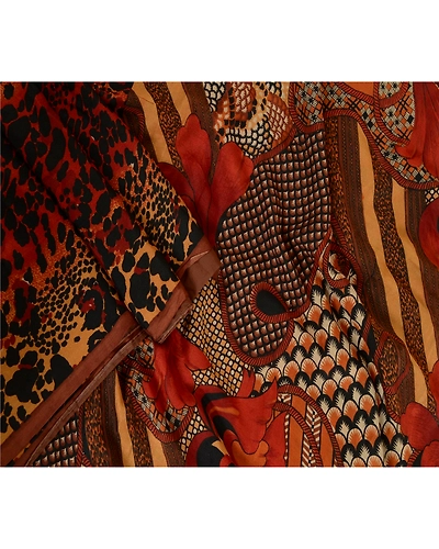 Sanskriti Vintage Sarees From India Brown Pure Silk Printed Sari Craft Fabric, PR-64032-Brown-Pure Silk-2