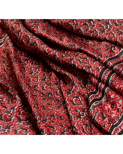 Sanskriti Vintage Sarees Indian Red Printed 100% Pure Silk Sari 5Yd Craft Fabric, PR-64072-Red-Pure Silk-6
