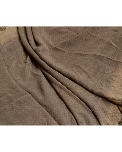 Sanskriti Vintage Sarees From India Gray Pure Silk Printed Sari 5Yd Craft Fabric, PR-64116-Gray-Pure Silk-7