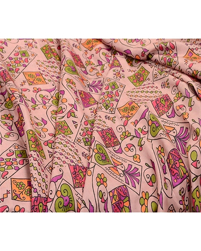 Sanskriti Vintage Sarees Indian Mauve Artificial Silk Printed Sari Craft Fabric, PR-64177-Mauve-Artificial Silk-6
