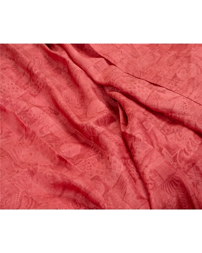 Sanskriti Vintage Sarees Dusty Pink Pure Silk Printed Sari Soft 5Yd Craft Fabric, PR-64195-Dusty Pink-Pure Silk-6